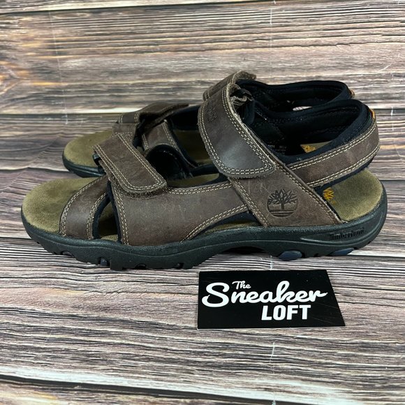 Timberland Breakwater Men's Brown Leather Strap Sandals - Picture 3 of 8